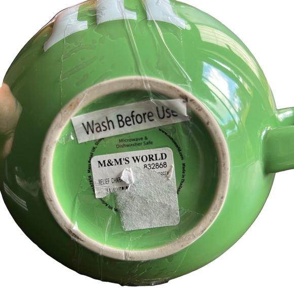 M&M's All In One Teapot w/ Mug & Lid Green Ceramic World Gifts Stackable - Picture 4 of 14